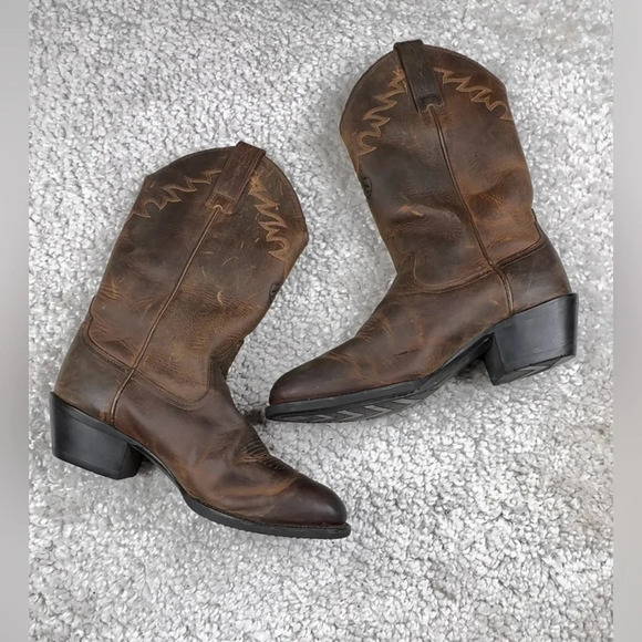ARIAT Men’s Sedona Western Boots. Leather Cowboy Boots Rounded Toe Wide 9EE - Picture 1 of 13